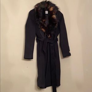 Faux Fur Wrap Coat